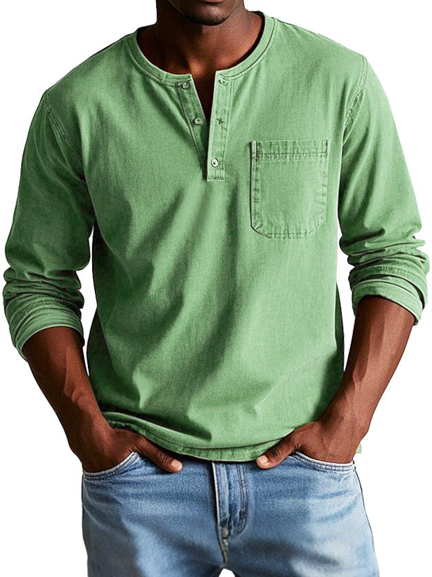 Men's Long Sleeve Henley Shirt