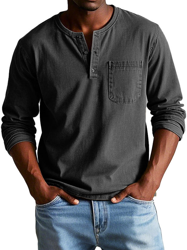 Men's Long Sleeve Henley Shirt