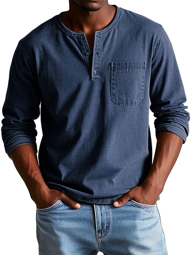 Men's Long Sleeve Henley Shirt