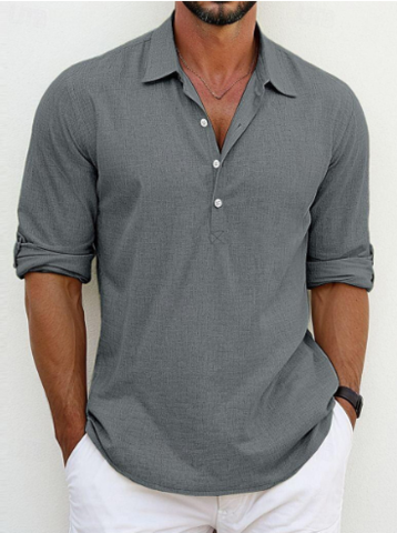 Men's Long Sleeve Linen Shirt