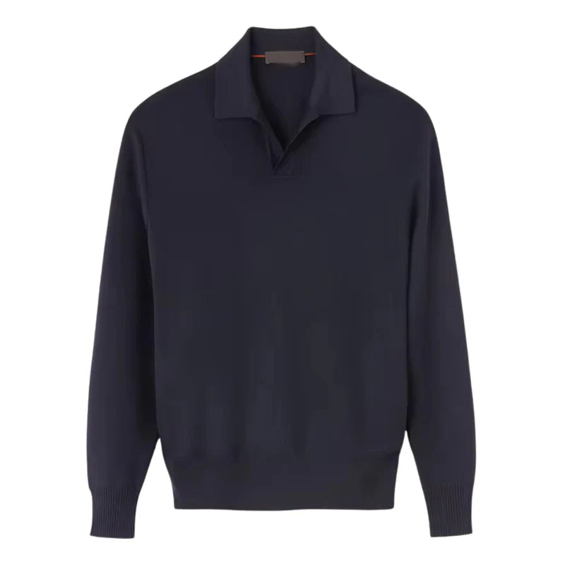 Men's Long Sleeve Polo Shirt - Comfortable Fit for Casual Wear