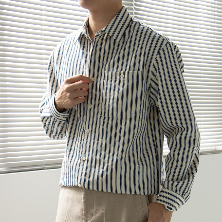 Men's Striped Dress Shirt – Long Sleeve Formal Fit