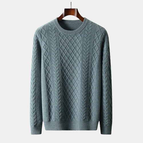 Men's Wool Sweater – Jacquard Knit Winter Style