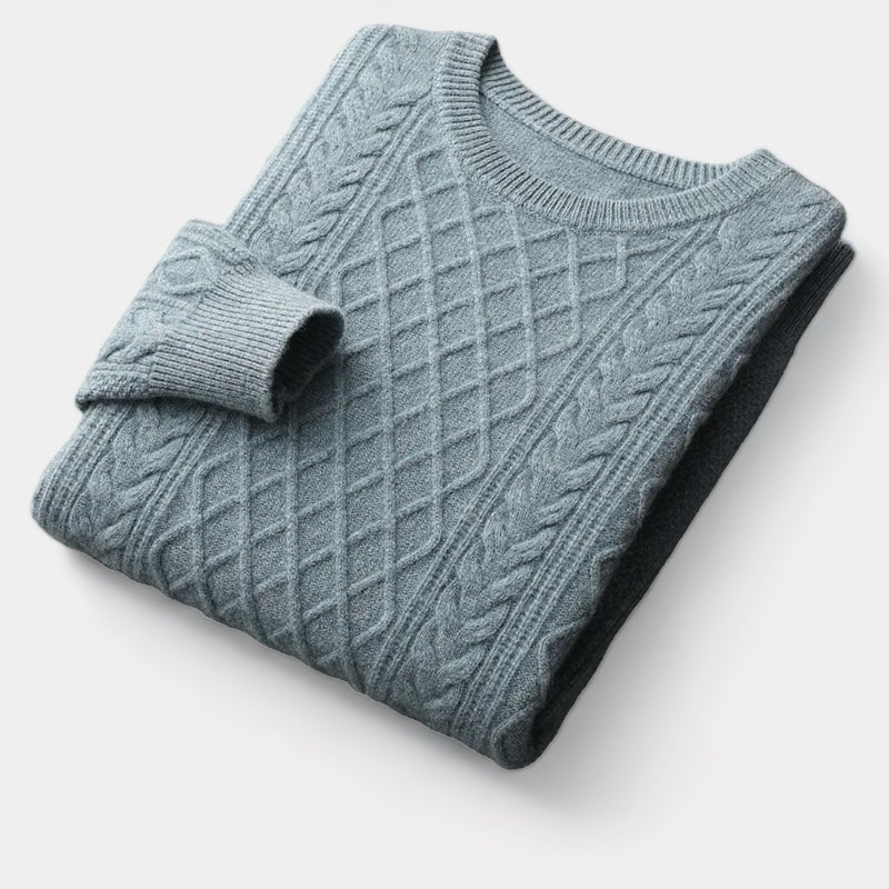 Men's Wool Sweater – Jacquard Knit Winter Style