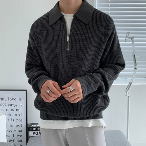 Men's Quarter Zip Sweater – Autumn Winter Knitwear