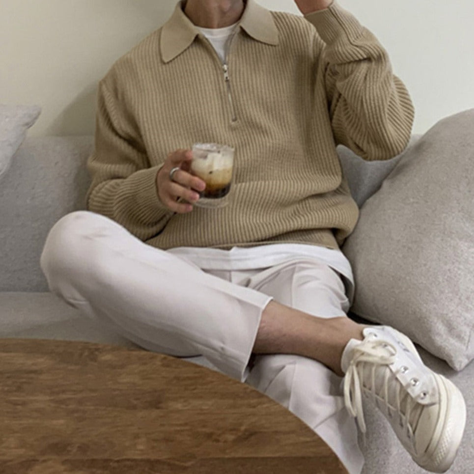 Men's Quarter Zip Sweater – Autumn Winter Knitwear