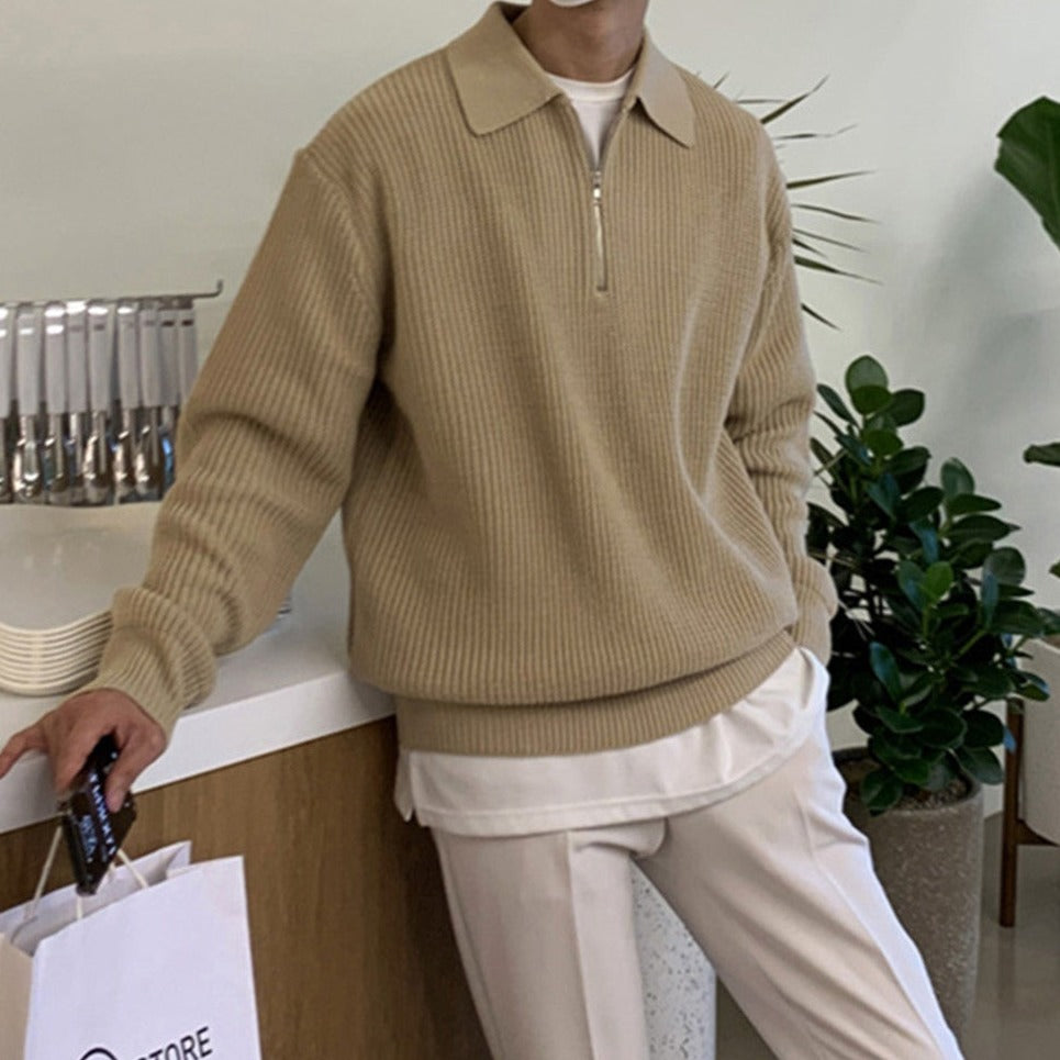 Men's Quarter Zip Sweater – Autumn Winter Knitwear