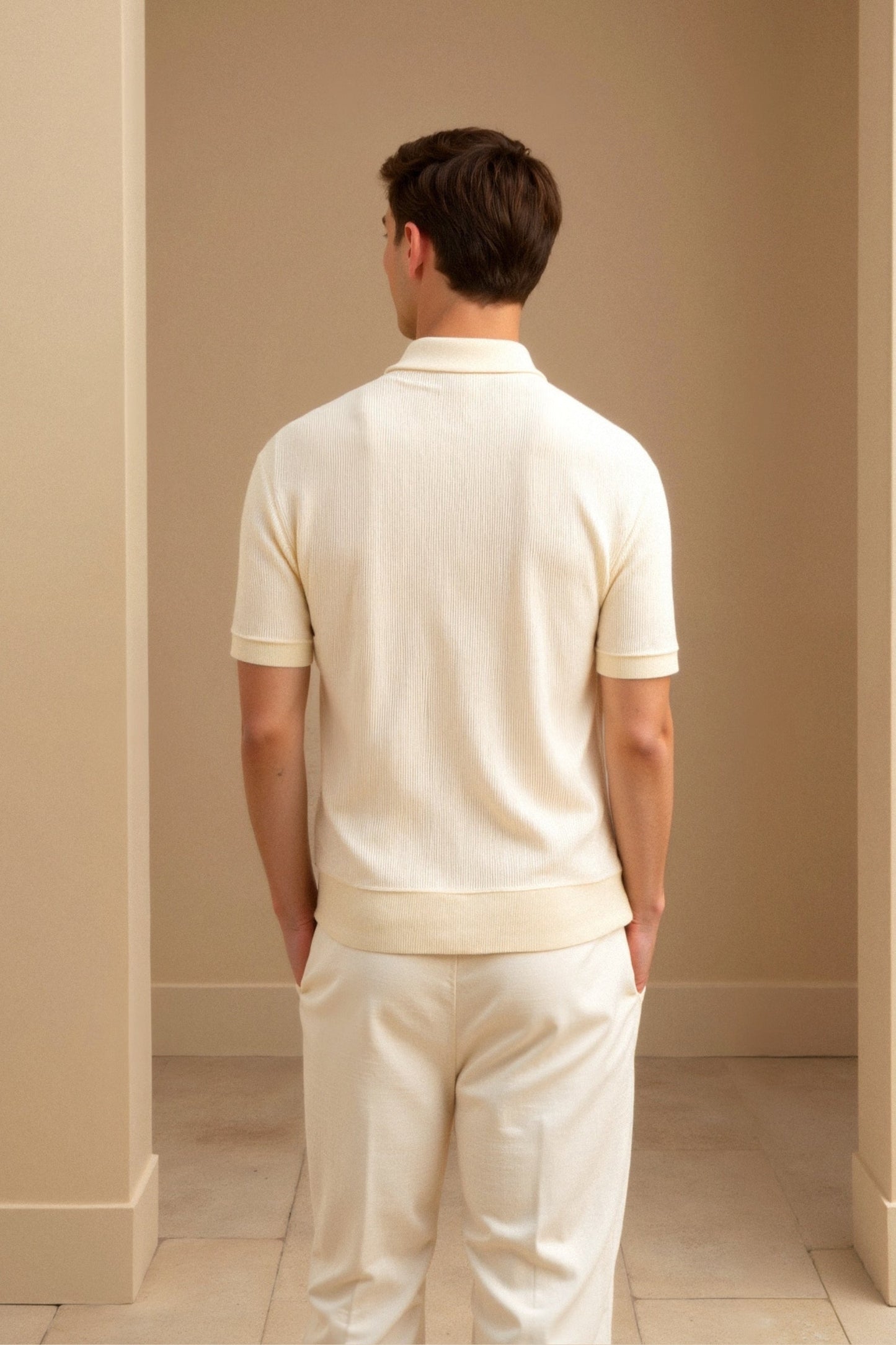Men's Short Sleeve V-Neck Polo Shirt