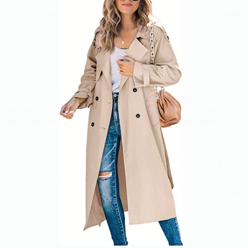 Women's Lightweight Long Trench Coat
