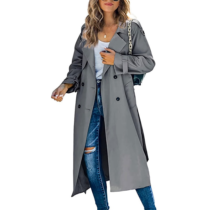 Women's Lightweight Long Trench Coat