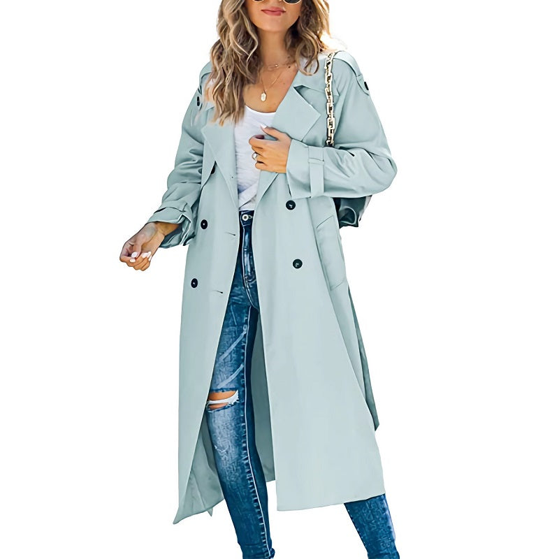 Women's Lightweight Long Trench Coat