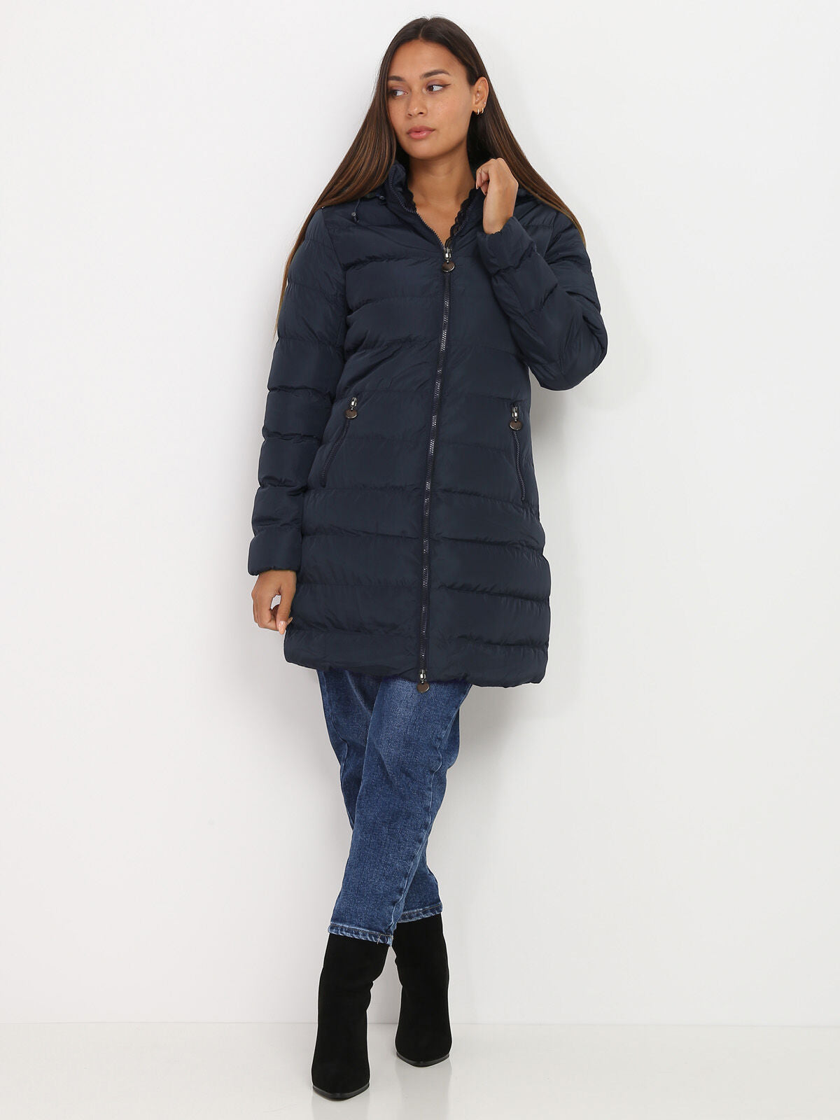 Women's Padded Winter Coat with Hood