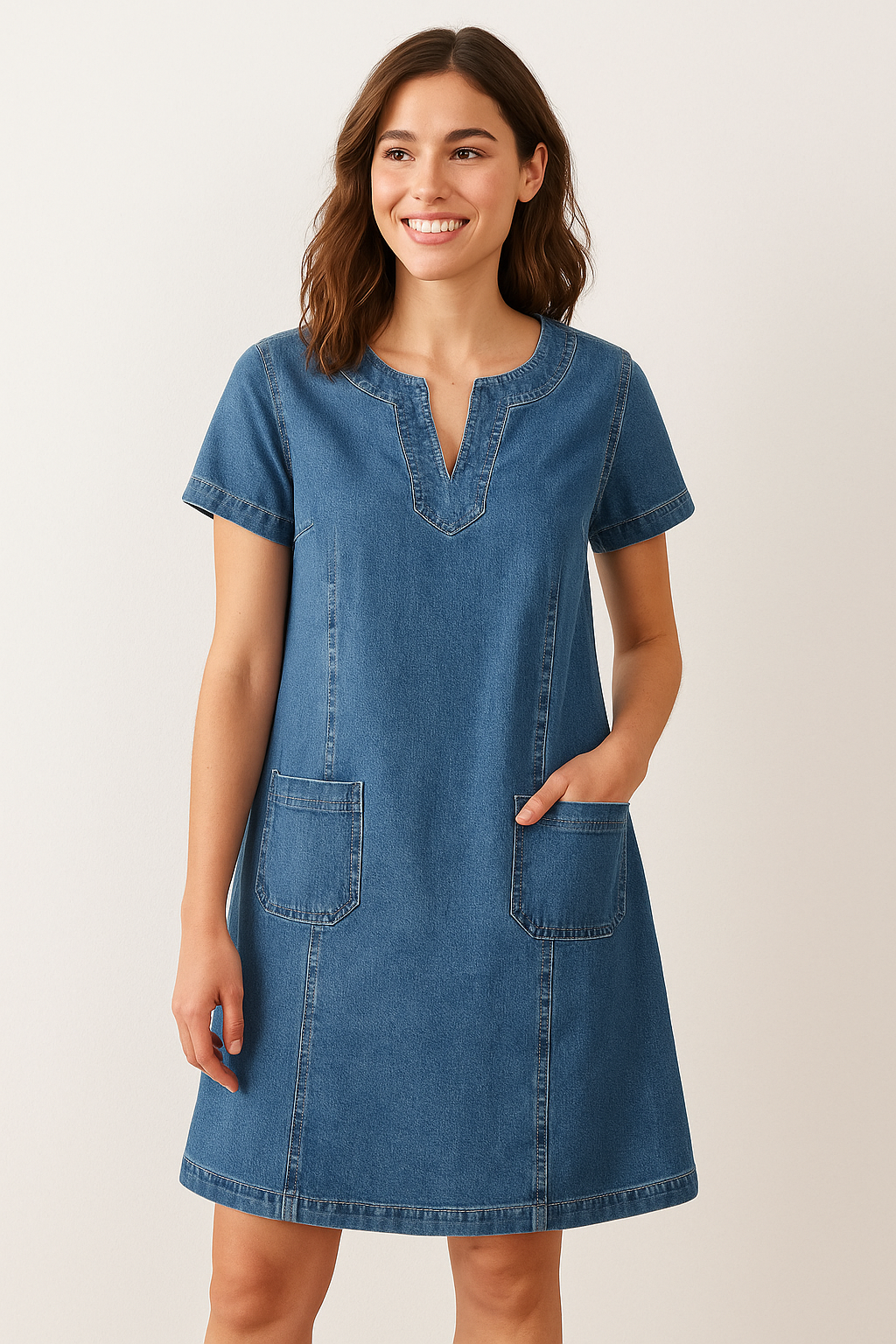 Women's Plus Size Elegant Denim Dress