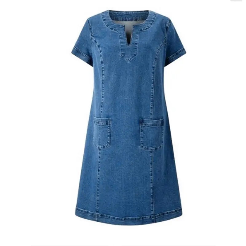 Women's Plus Size Elegant Denim Dress