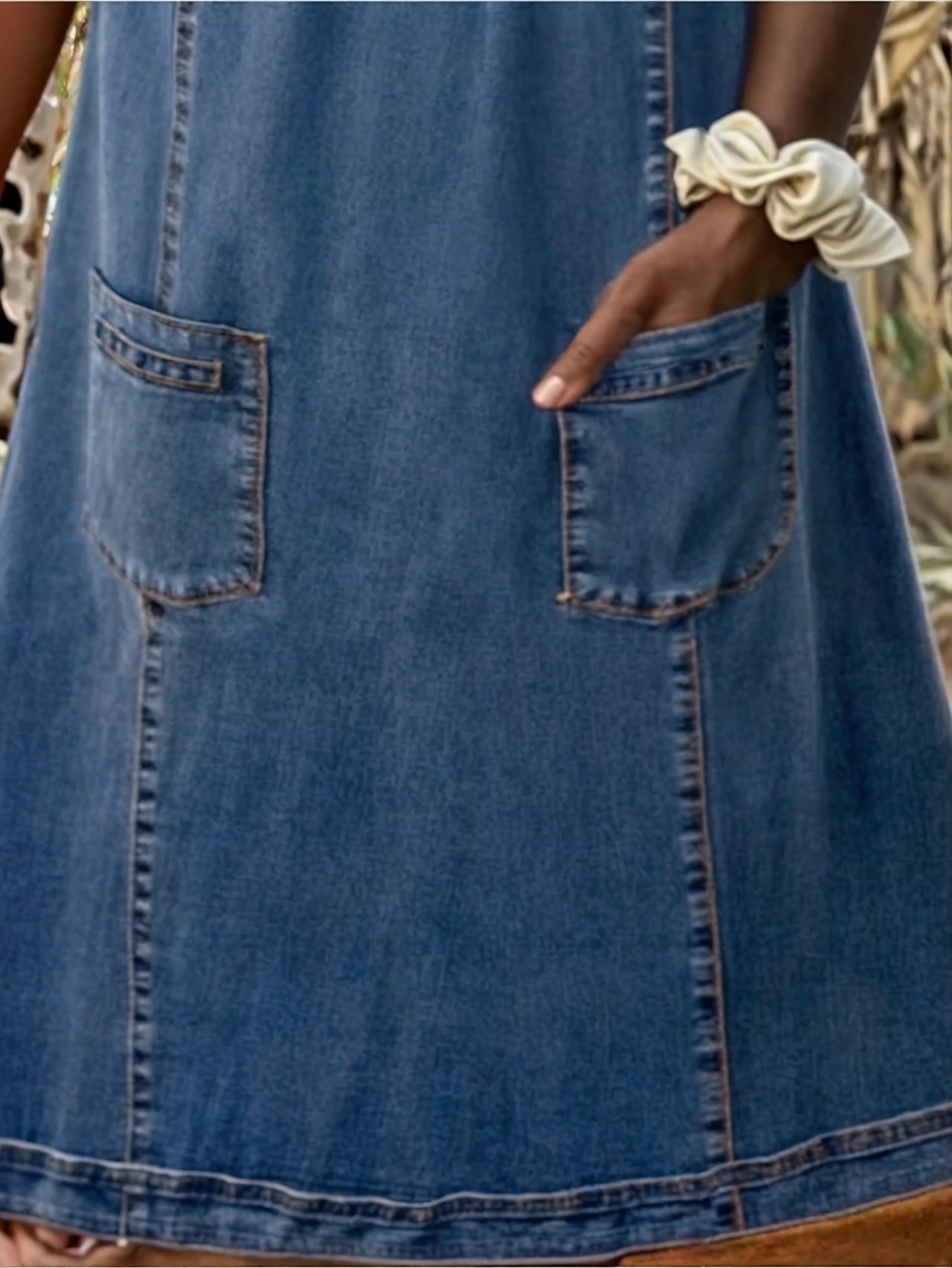 Women's Plus Size Elegant Denim Dress