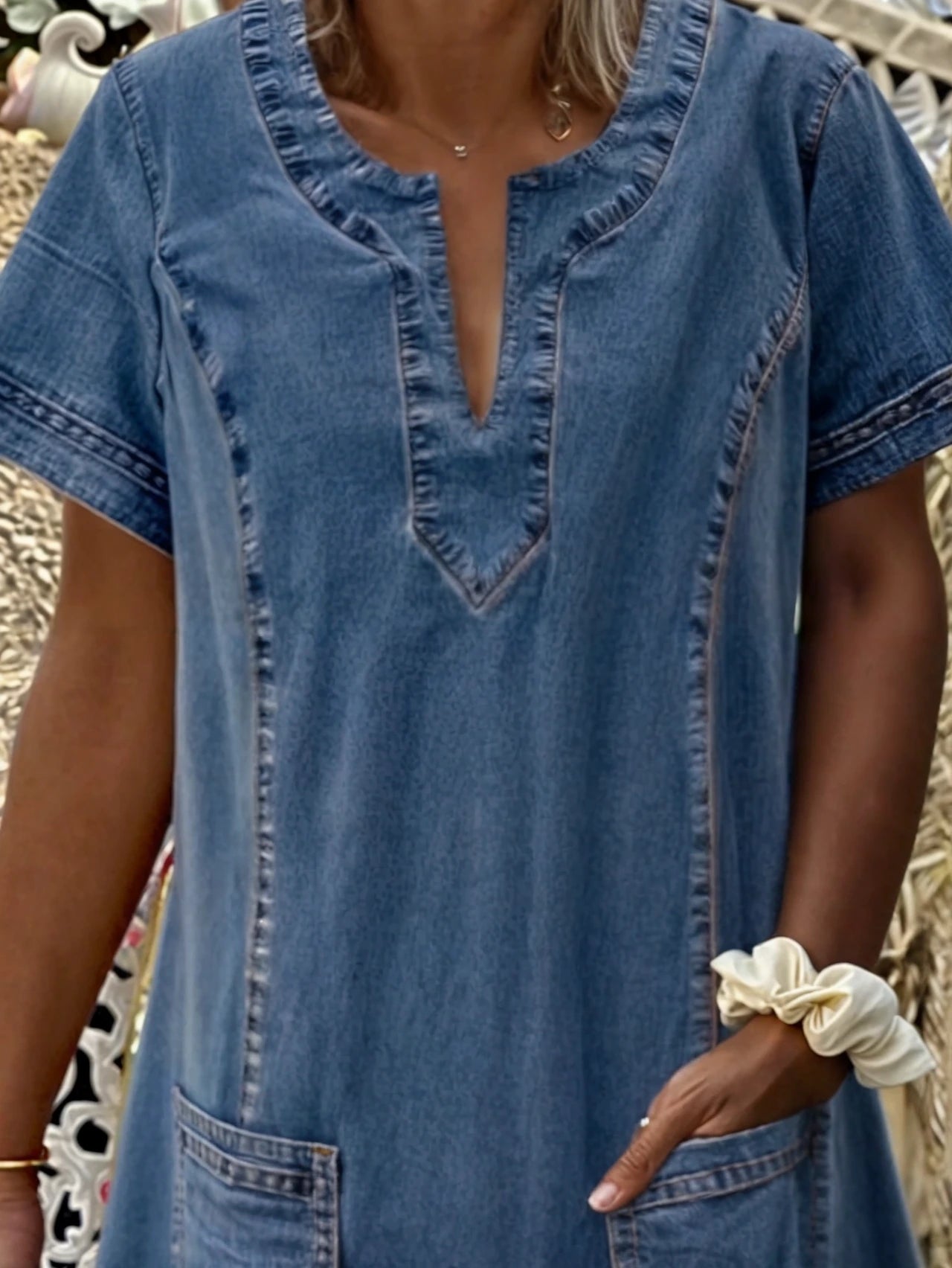 Women's Plus Size Elegant Denim Dress