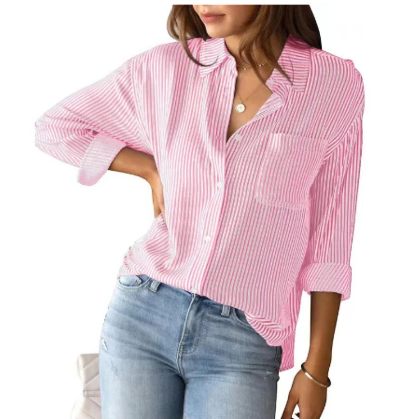 Women's Striped Long Sleeve Blouse