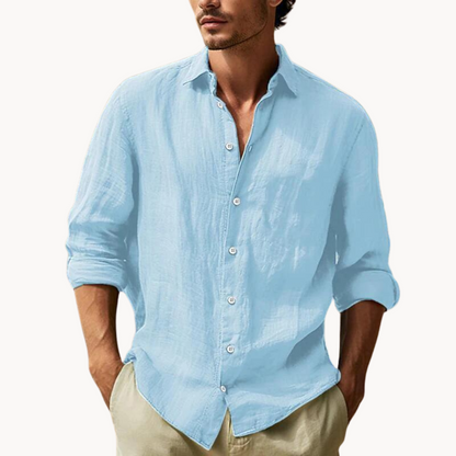 Men's Button-Down Dress Shirt - Long Sleeve Casual Top