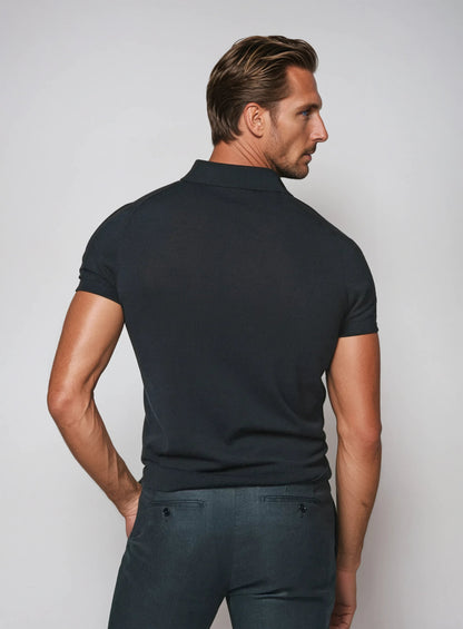 Men's Buttonless Knitted Polo Shirt
