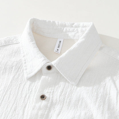 Men's Casual Short Sleeve Shirt with Patch Pockets