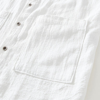 Men's Casual Short Sleeve Shirt with Patch Pockets
