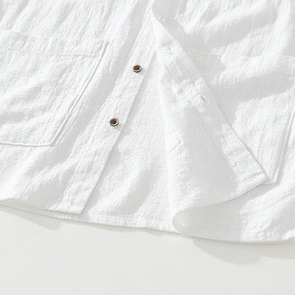 Men's Casual Short Sleeve Shirt with Patch Pockets