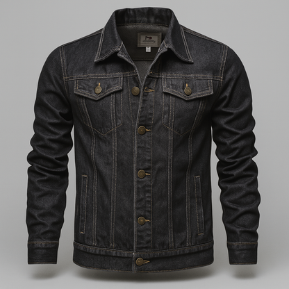 Men's Classic Denim Trucker Jacket for Casual Layering