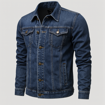 Men's Classic Denim Trucker Jacket for Casual Layering