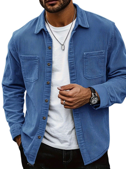 Men's Corduroy Effect Denim Shirt