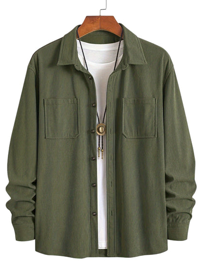 Men's Corduroy Effect Denim Shirt