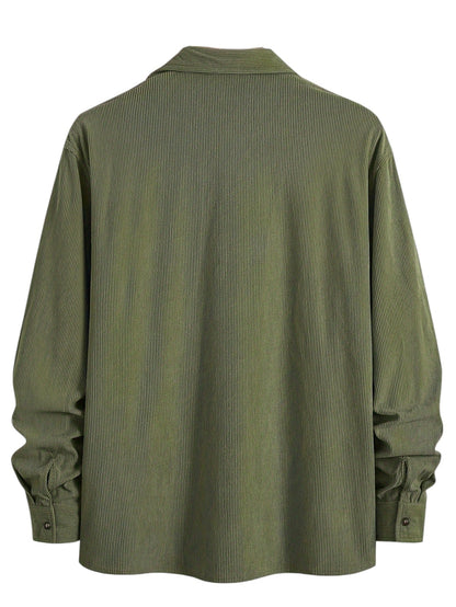 Men's Corduroy Effect Denim Shirt