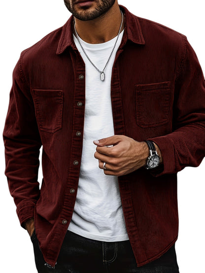 Men's Corduroy Effect Denim Shirt