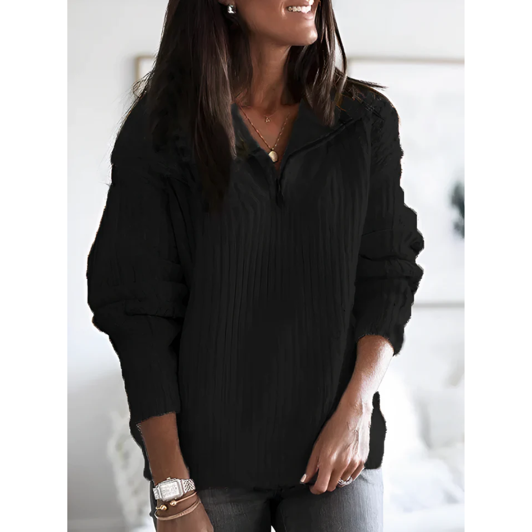 Women's Half Zip Sweater with Soft Knit