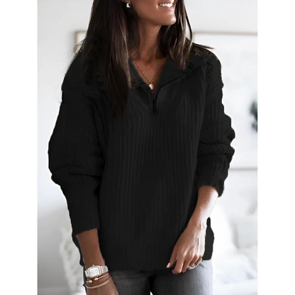 Women's Half Zip Sweater with Soft Knit