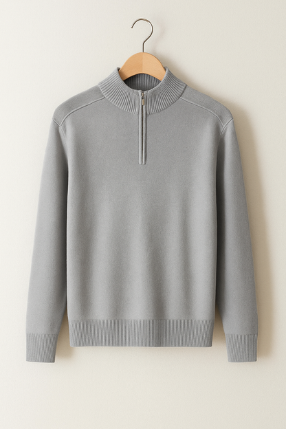 Men's Half Zip Sweater – Knit Pullover for Cool Weather