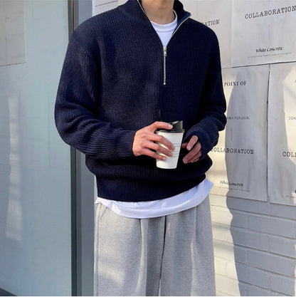 Men's Half Zip Sweater – Versatile Knit Pullover