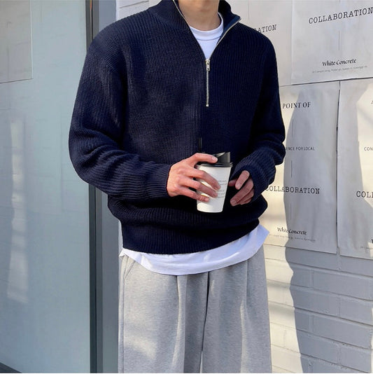 Men's Half Zip Sweater – Versatile Knit Pullover