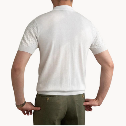 Men's Jacquard Polo Shirt - Slim Fit Stylish Top