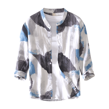 Men's Printed Linen Shirt – Summer Lightweight