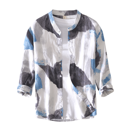 Men's Printed Linen Shirt – Summer Lightweight