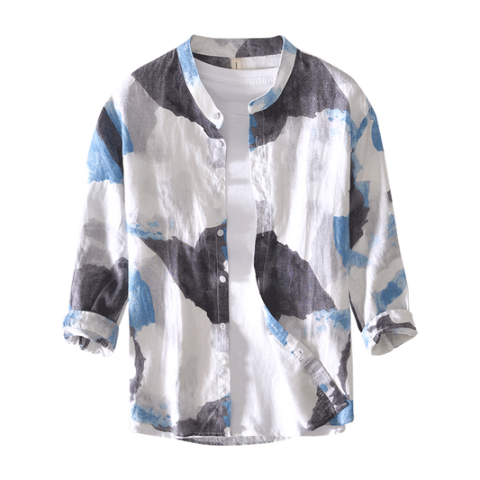 Men's Printed Linen Shirt – Summer Lightweight