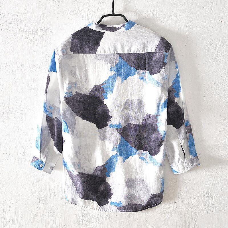 Men's Printed Linen Shirt – Summer Lightweight