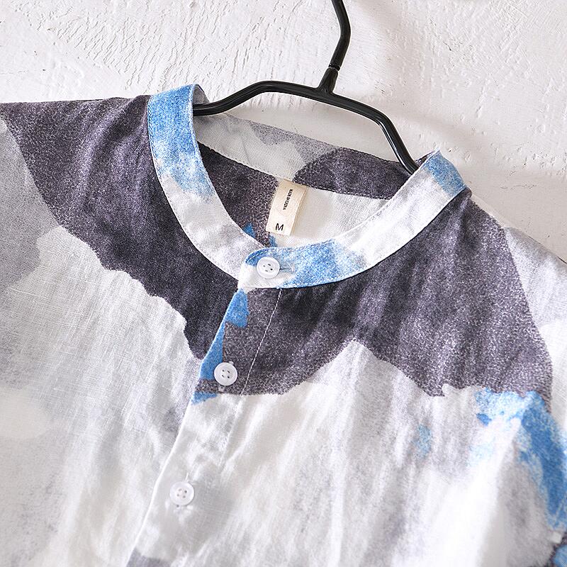 Men's Printed Linen Shirt – Summer Lightweight