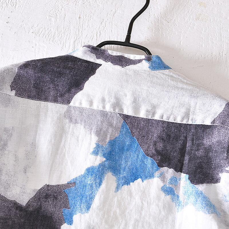 Men's Printed Linen Shirt – Summer Lightweight