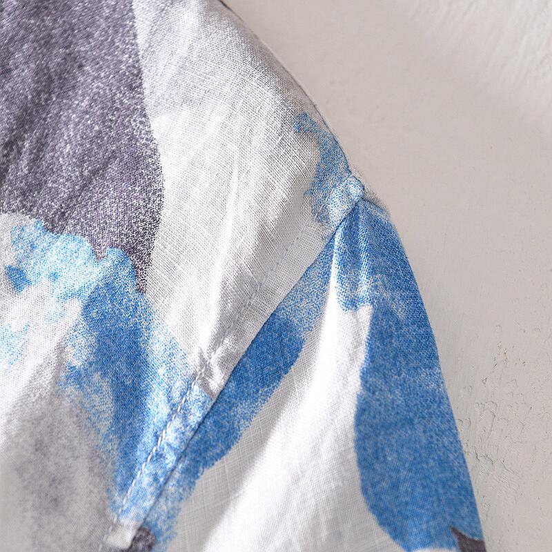 Men's Printed Linen Shirt – Summer Lightweight