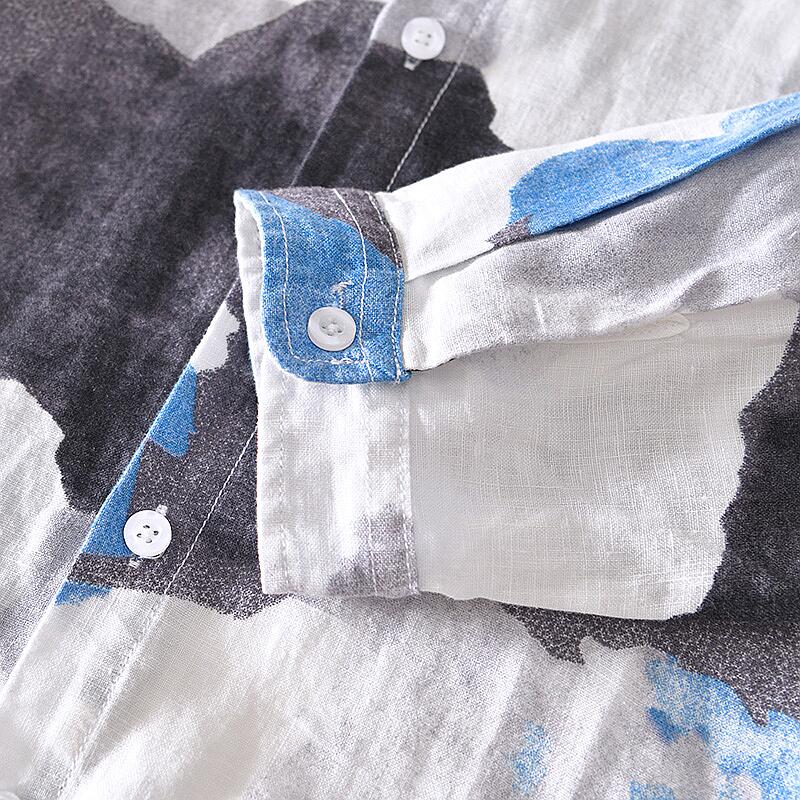 Men's Printed Linen Shirt – Summer Lightweight