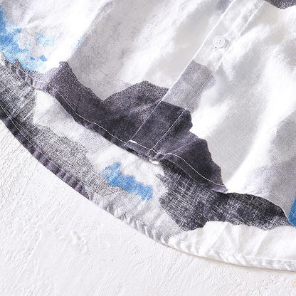 Men's Printed Linen Shirt – Summer Lightweight