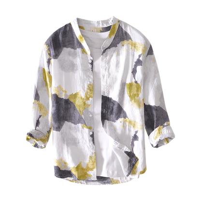 Men's Printed Linen Shirt – Summer Lightweight