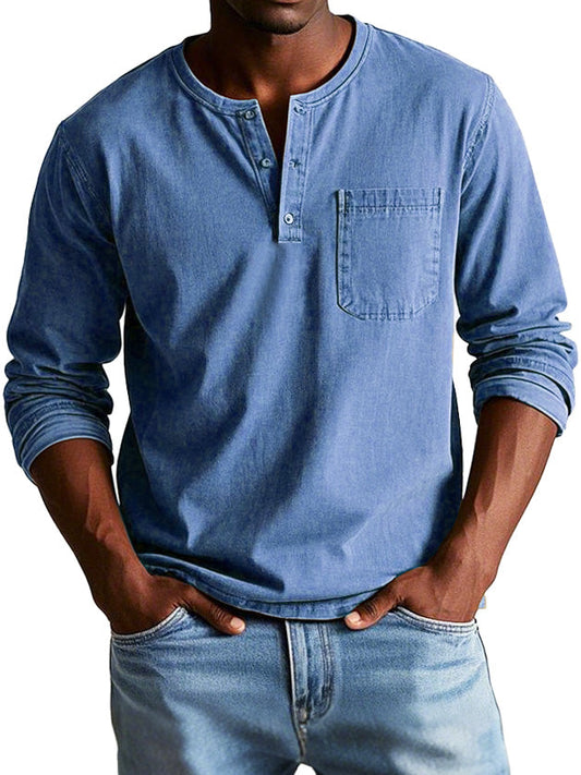 Men's Long Sleeve Henley Shirt