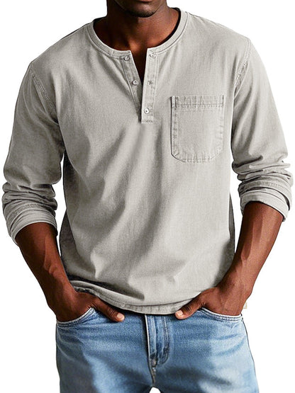 Men's Long Sleeve Henley Shirt